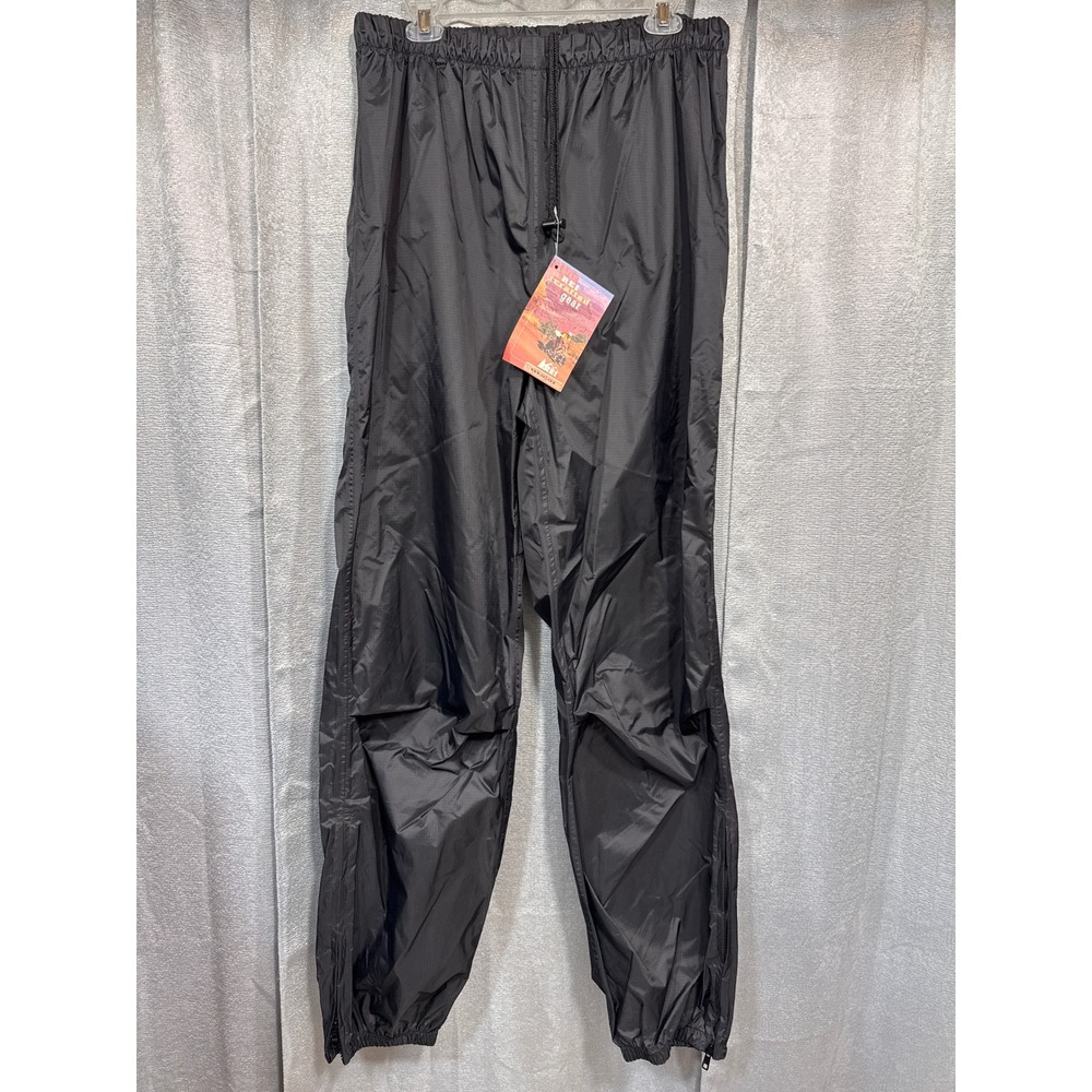 REI Rainshadow‎ Pants Mens XL Black Water Resistant Nylon Cycling Rain Gear New